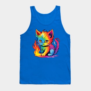 Kitten Spectrum - Rainbow Tail Blaze Tee Tank Top